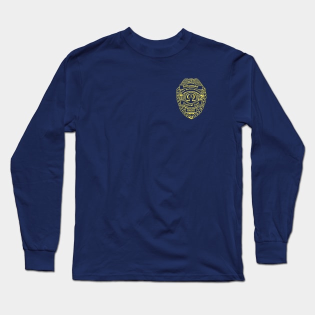 Inhuman Law Enforcement Badge Long Sleeve T-Shirt by anubicdarque